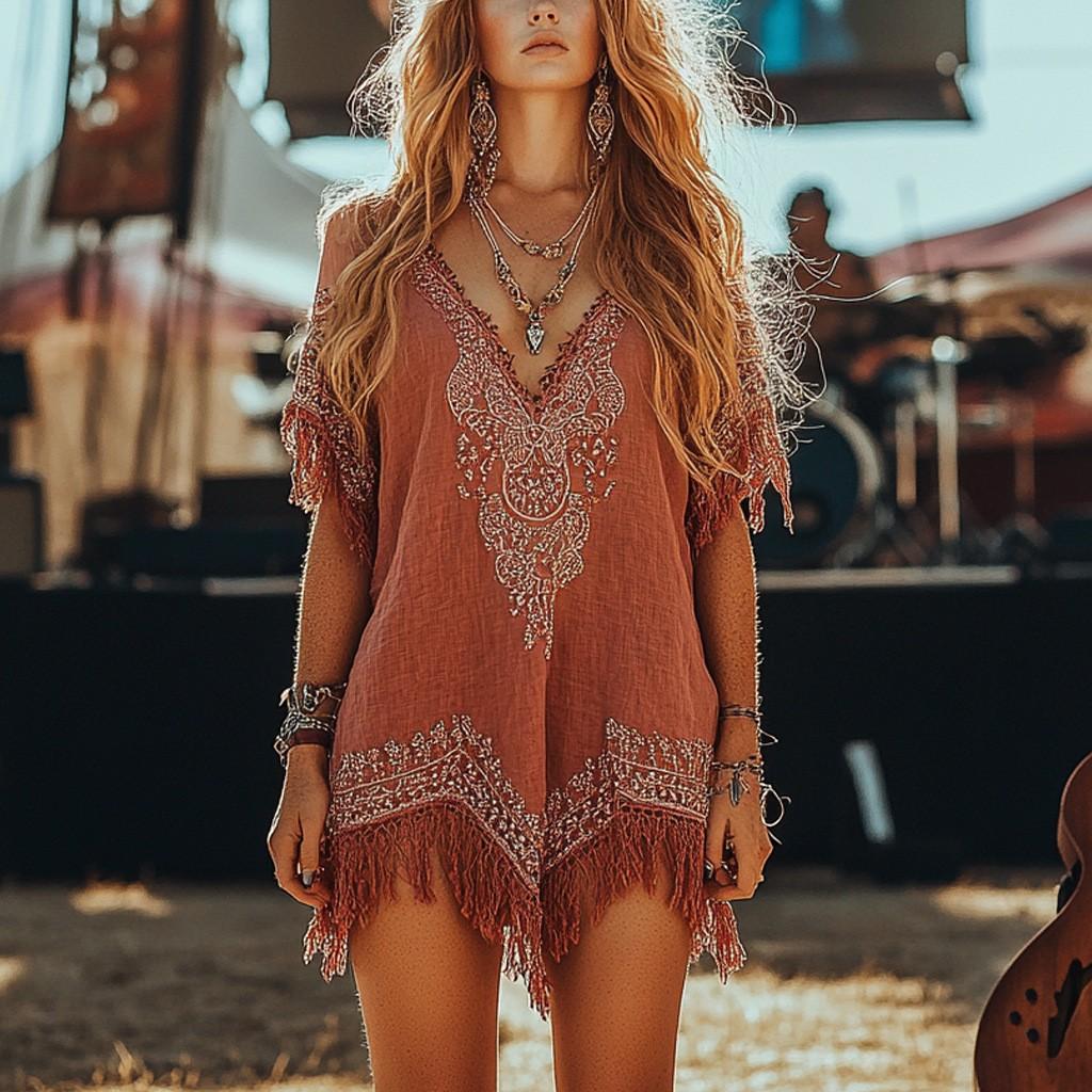 Women's Fashion Summer Tassels Loose-fitting Dress