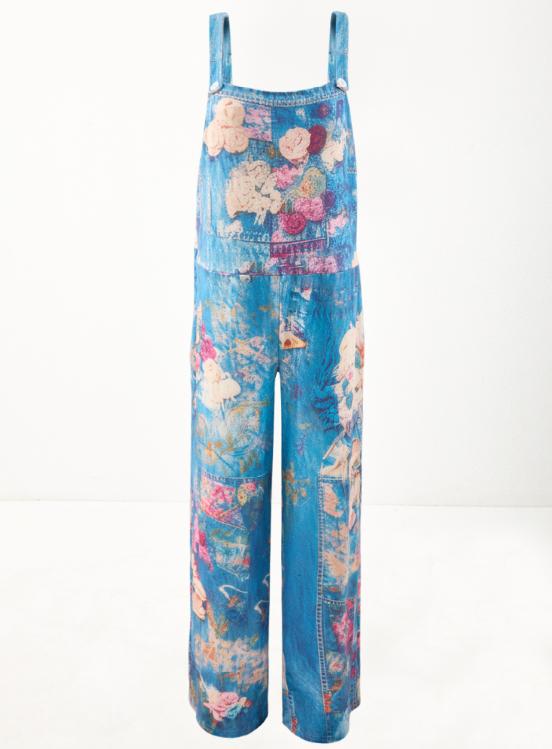 Casual Women's Bohemian Style Woven Loose Overalls
