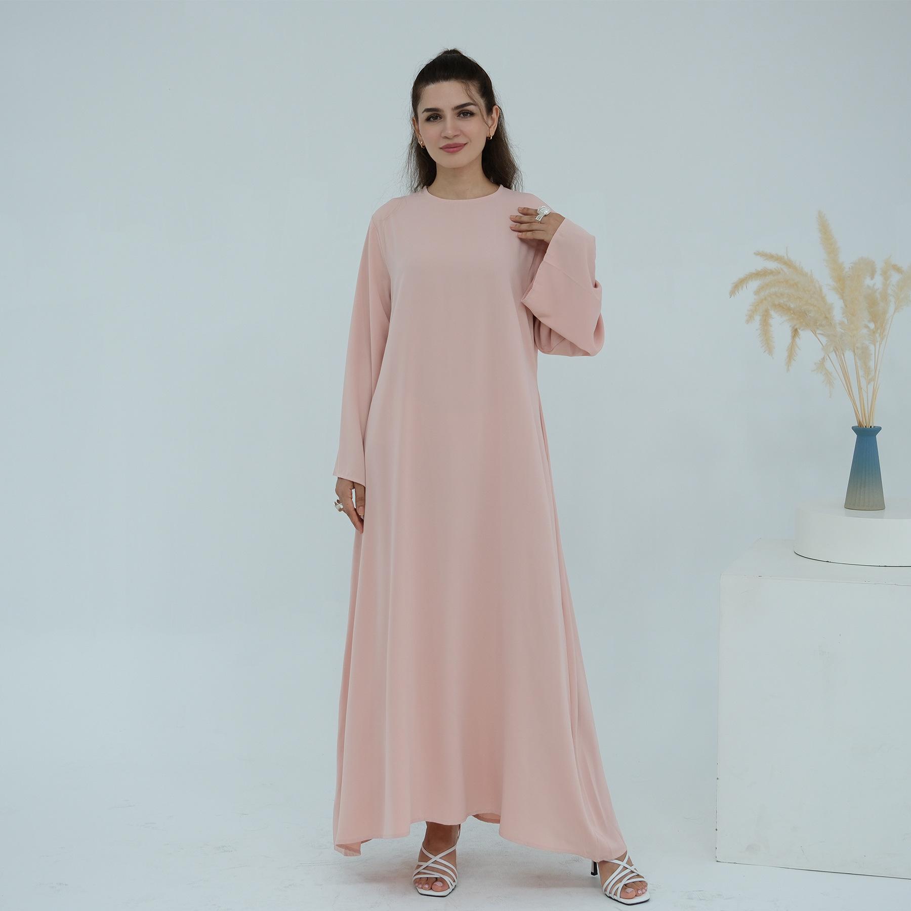Women's Solid Color Crew Neck Casual All-match Multicolor Dress