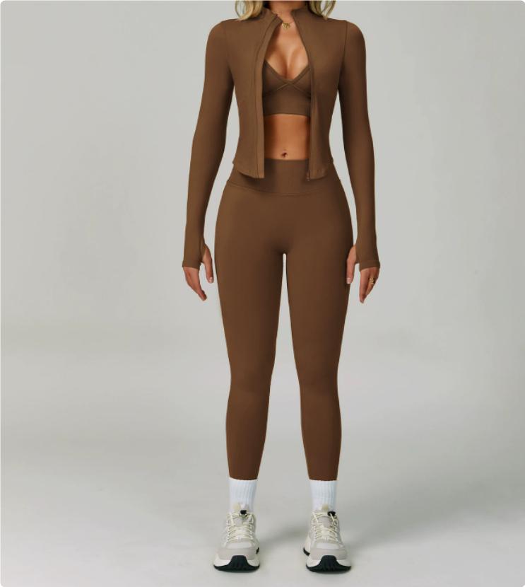 Seamless Tight Yoga Waist Outdoor Sports Suit