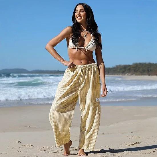 Drawstring Patch Pocket With Fabric Label Relaxed-fit Harem Wide-leg Trousers