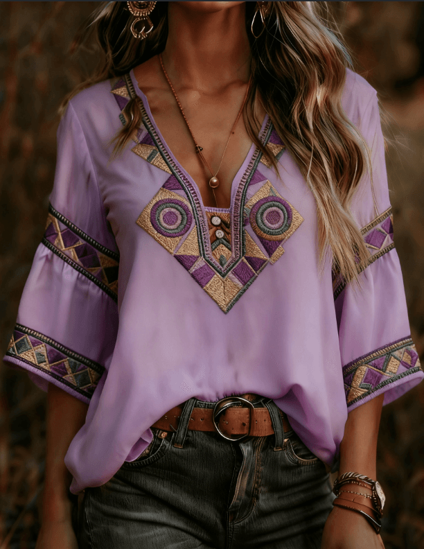 Women's Bohemian Retro Floral T-Shirt