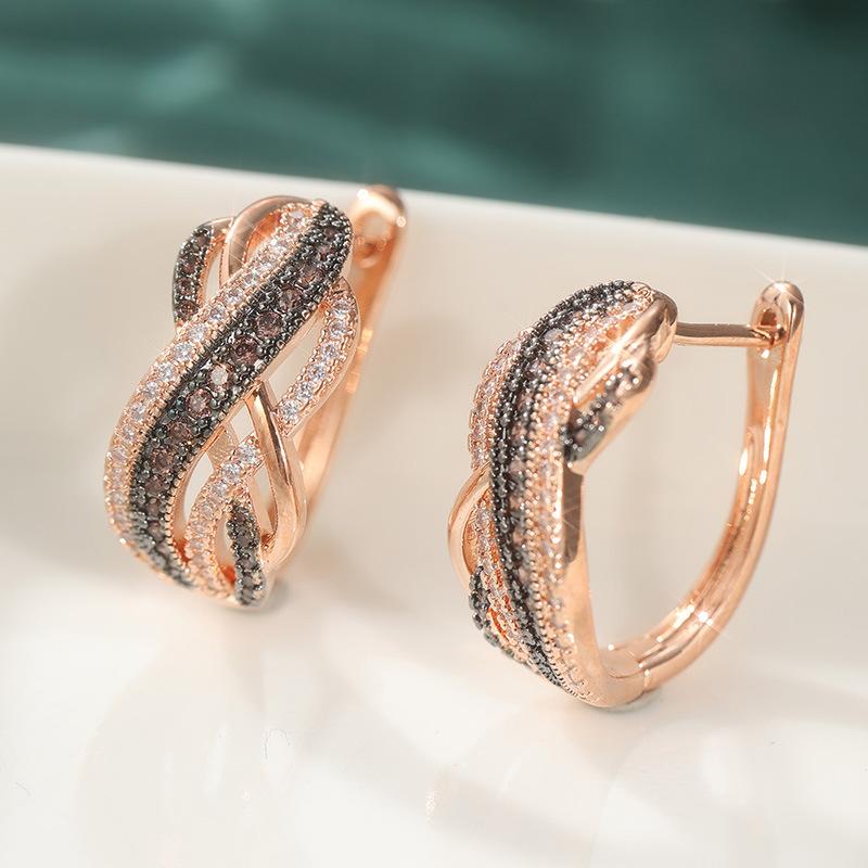 Transparent Gemstone Copper Earrings For Women