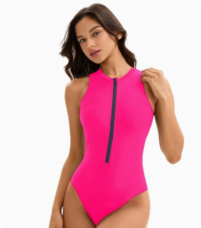 Women's Sleeveless One-piece Swimsuit Solid Color Triangle Swimsuit