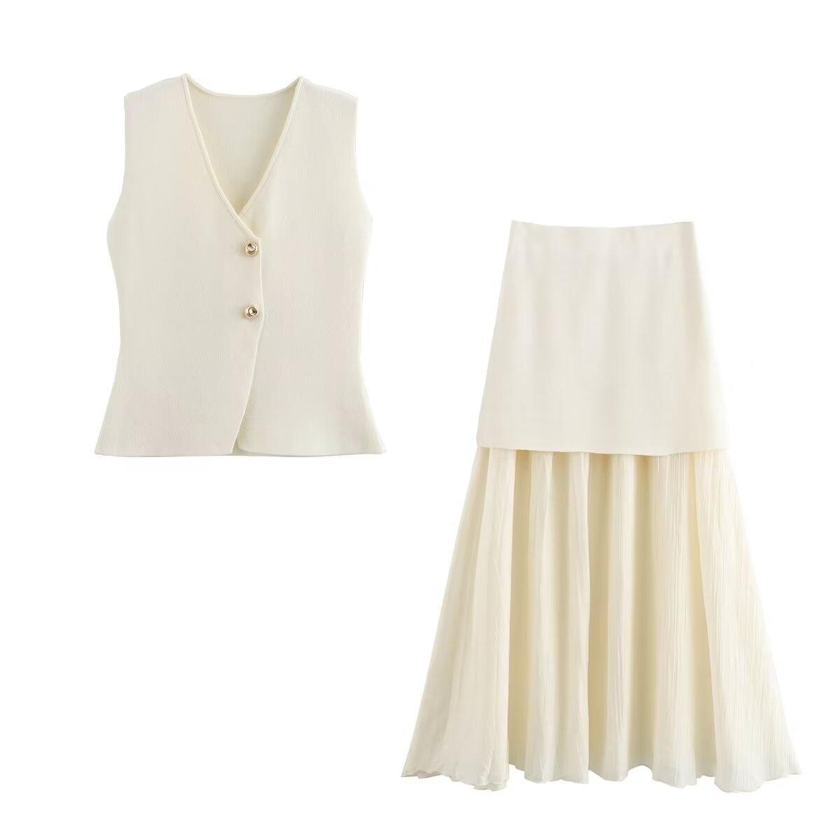 Women's New Gold Button Knit Vest