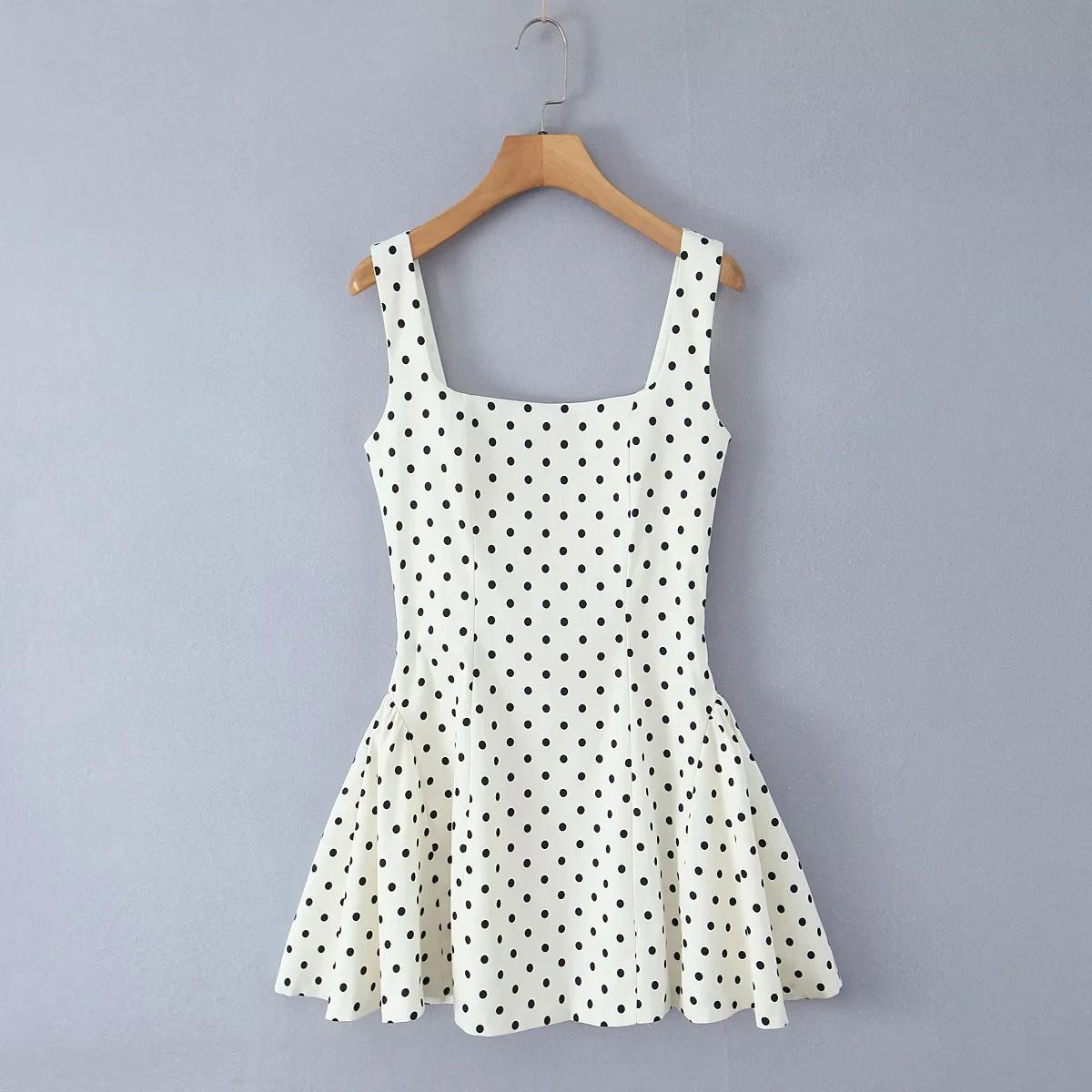 Women's Fashion Polka Dot Mini Sling Dress