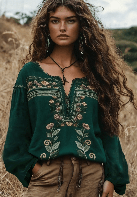 Women's Bohemian Retro Floral T-Shirt