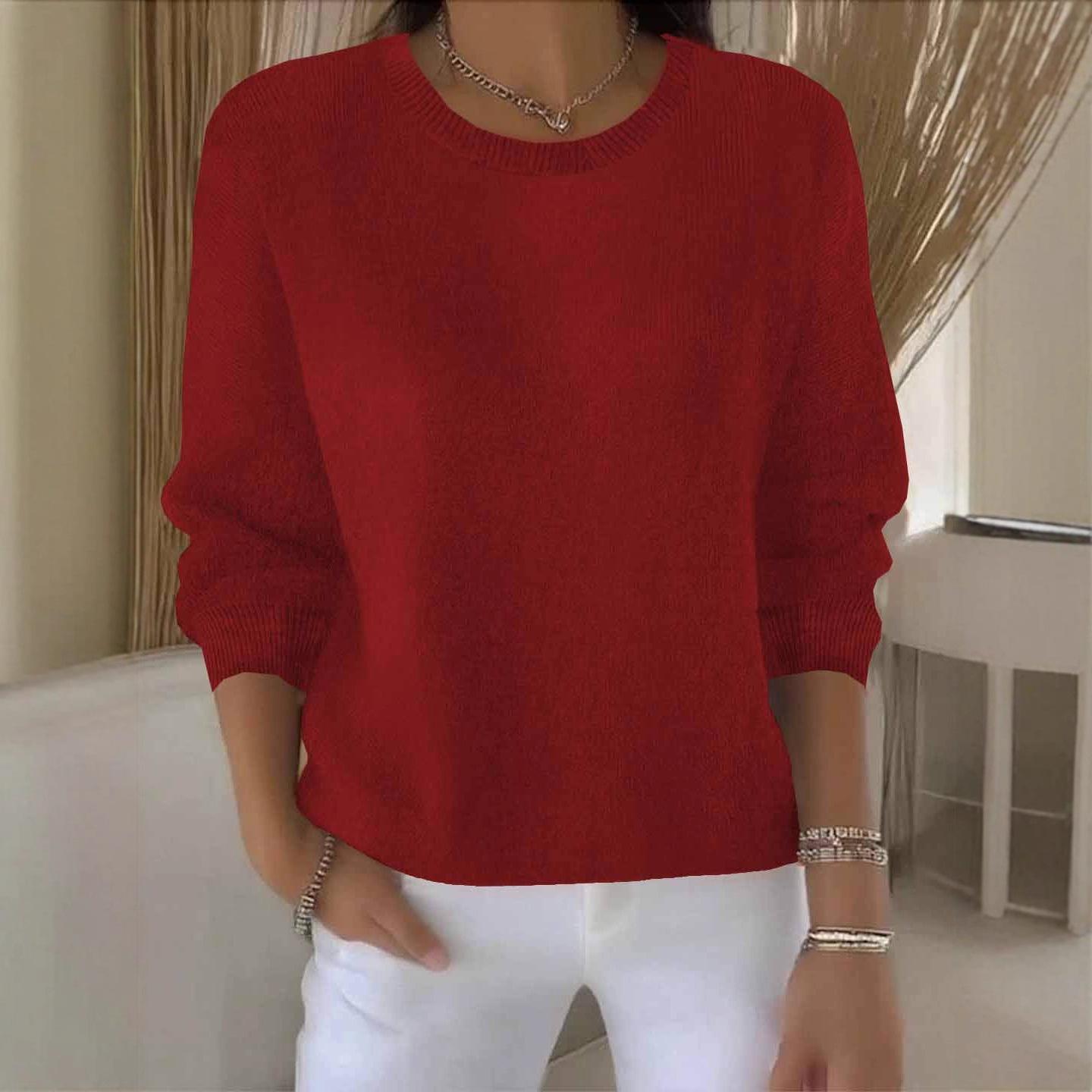 Women's Solid Color Long Sleeve Sweater