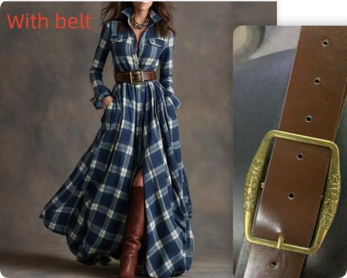 Navy Blue / L / With belt
