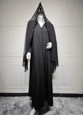 Stylish And Elegant Cardigan And Headscarf Two-piece Set