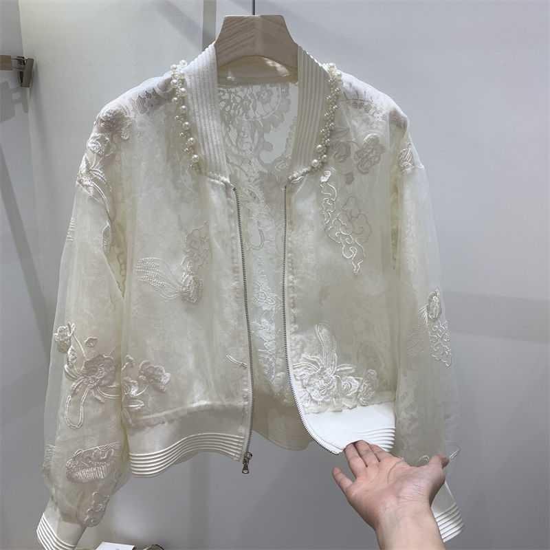 Summer New Chinese Style National Chic Beaded Embroidery Sun Protective Jacket