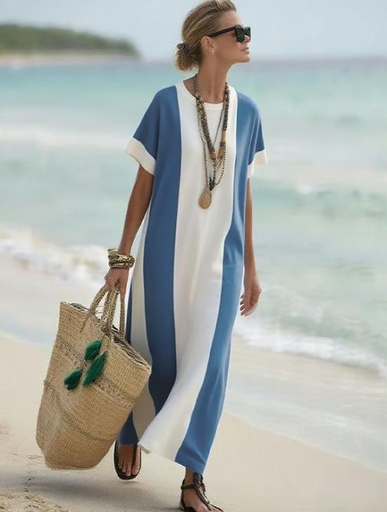 Women's Fashion Casual Round Neck Short Sleeve Dress