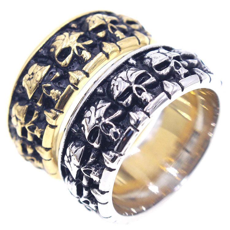 Retro Mens Punk Titanium Steel Ring