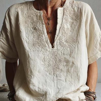 Elegant New Style Jacquard Off-shoulder Short-sleeved Top For Women