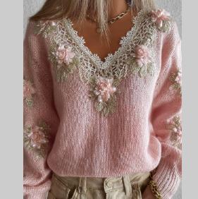 Womens Relaxed Cozy Soft Knit Pullover Sweater