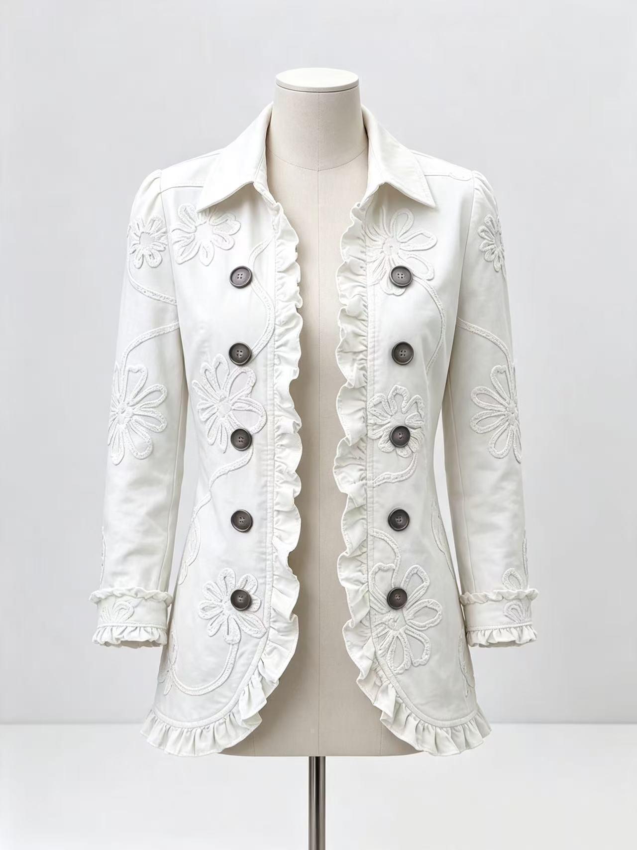 White With Printed Pattern / S