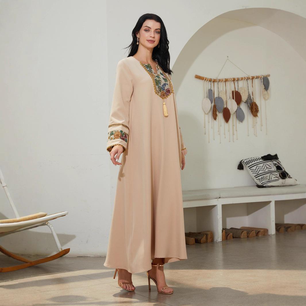 Patchwork Ethnic Style Abaiya Women's Dress