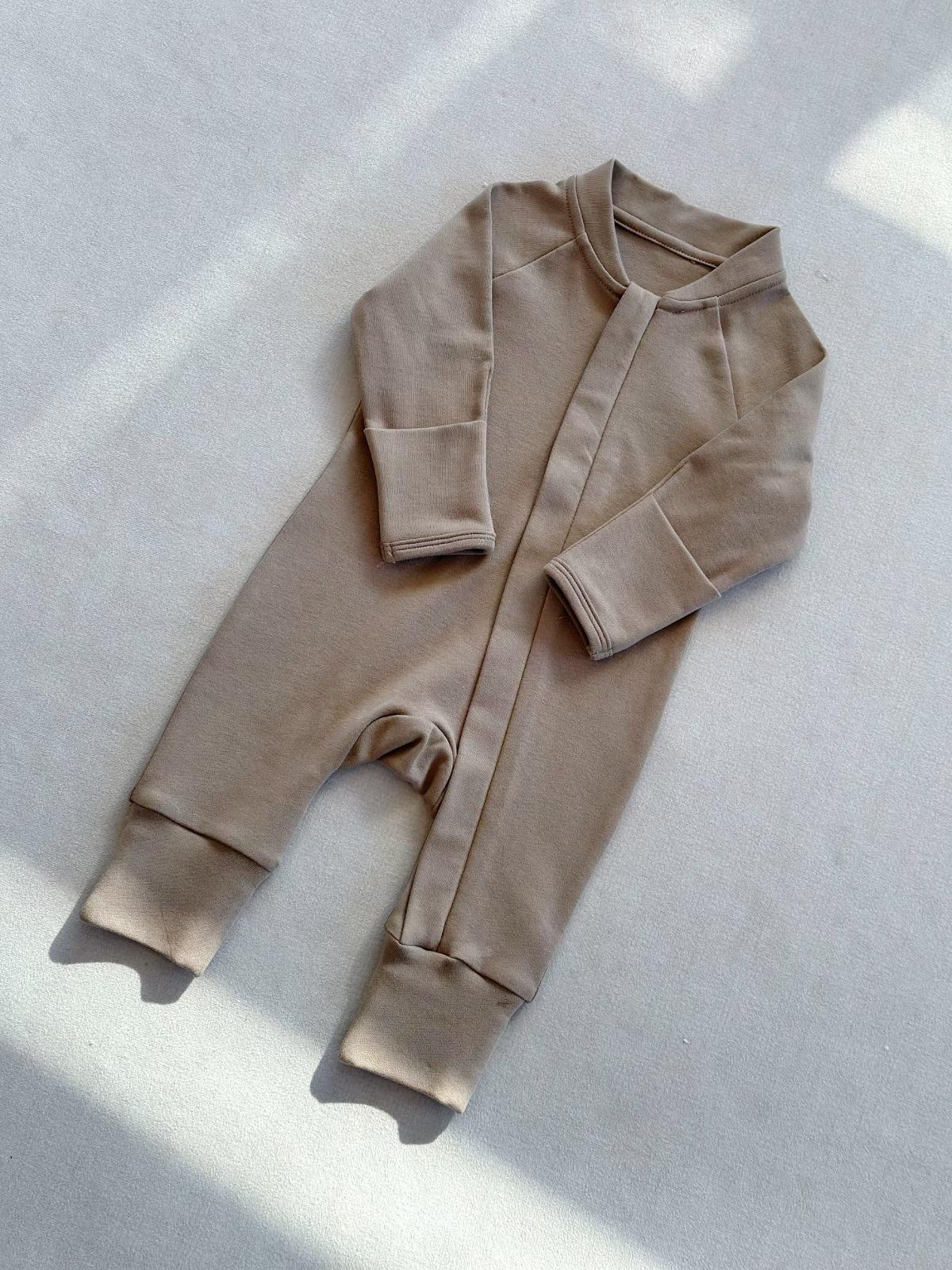 Baby Bodysuit Long Sleeve Zip-up All-in-one Romper
