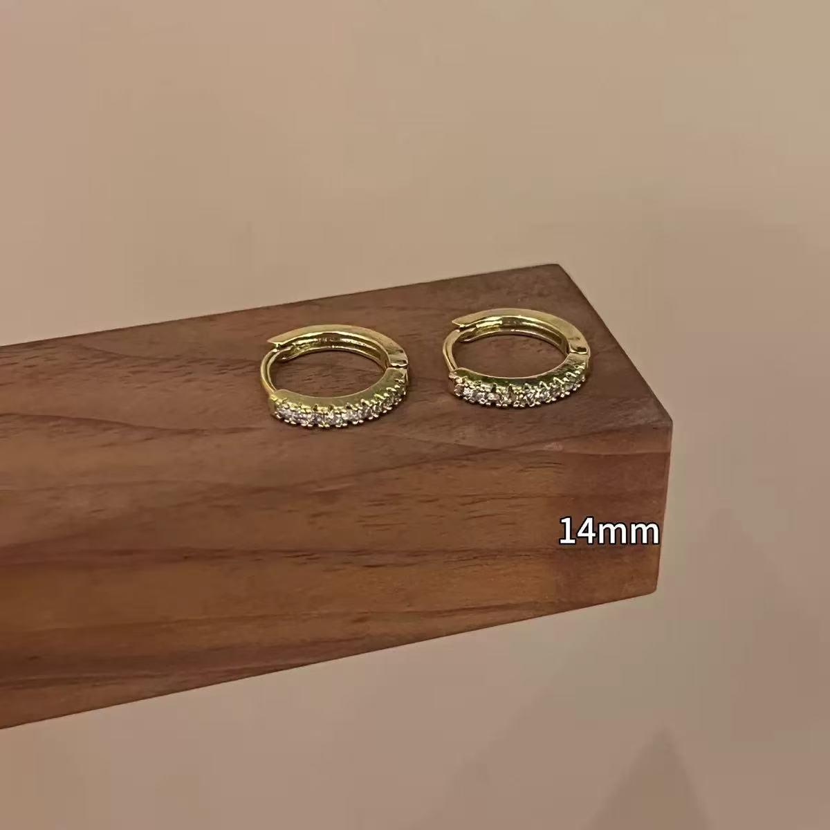 Korean-style Micro-paved Diamond Earrings Minimalist