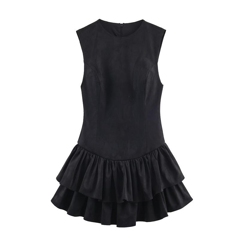 Women's Suede Texture Effect Short Dress