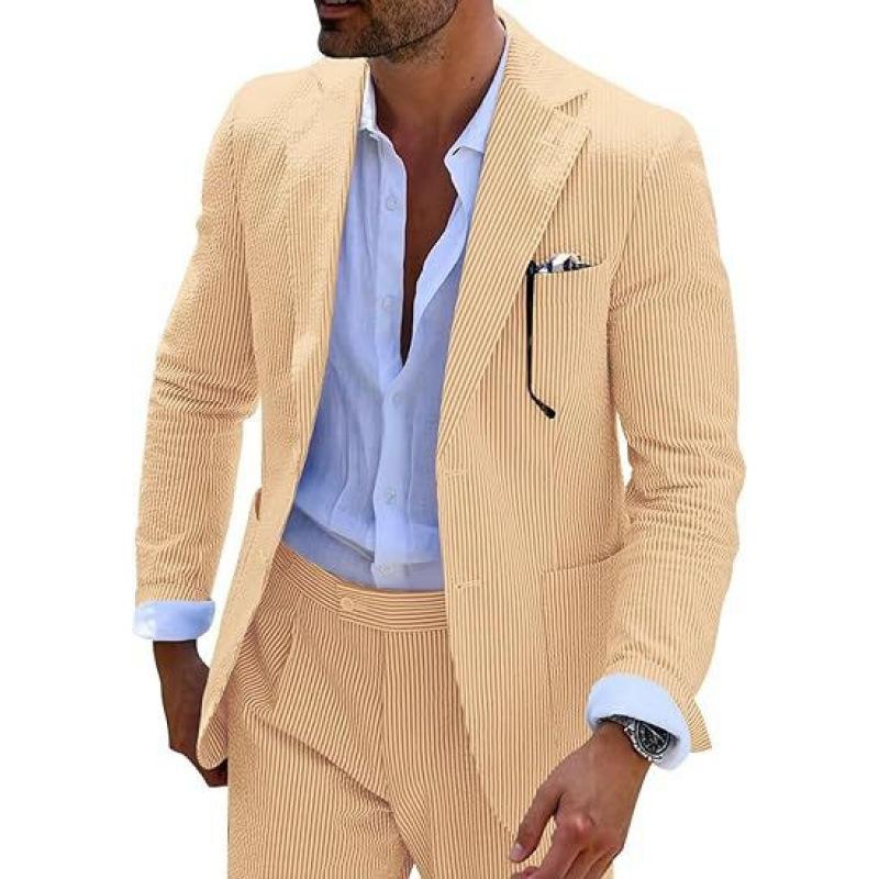 Men's Casual Printed Two Button Blazer