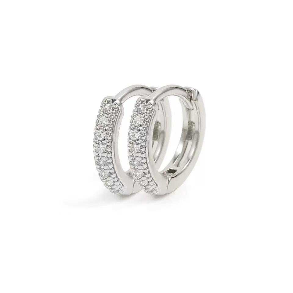 Korean-style Micro-paved Diamond Earrings Minimalist