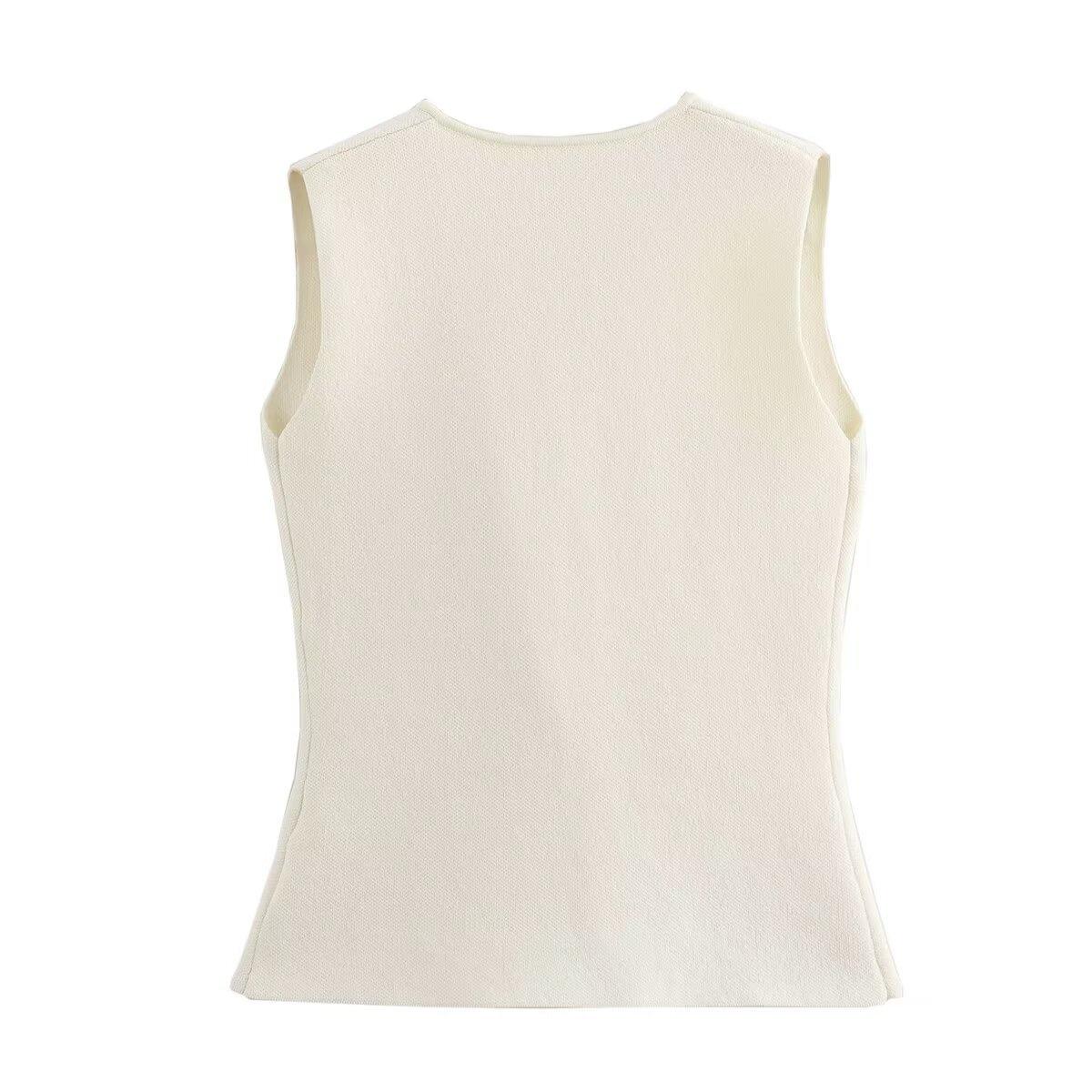 Women's New Gold Button Knit Vest
