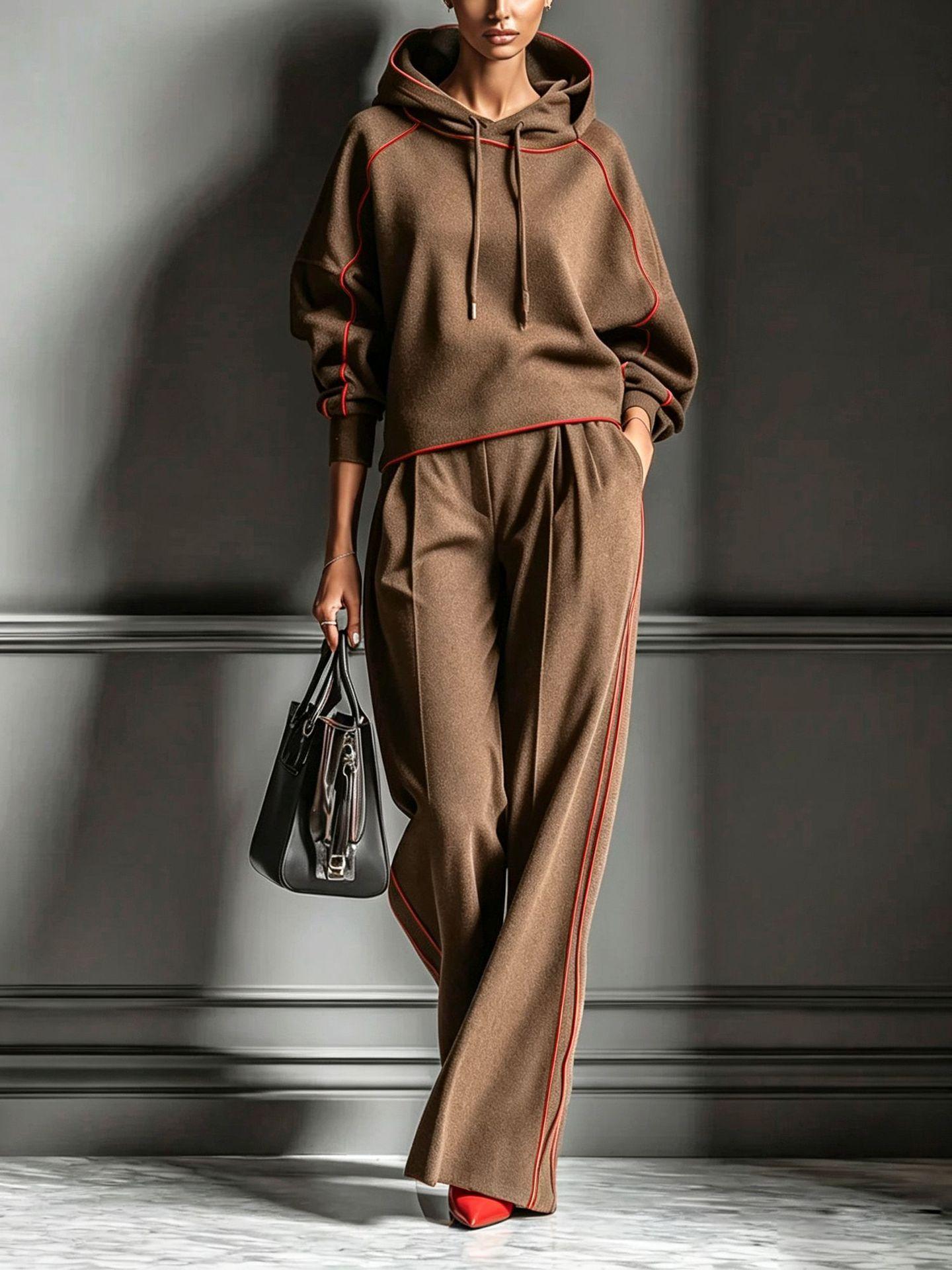 Loose-fitting Casual Long-sleeve Hoodie With Matching Casual Pants