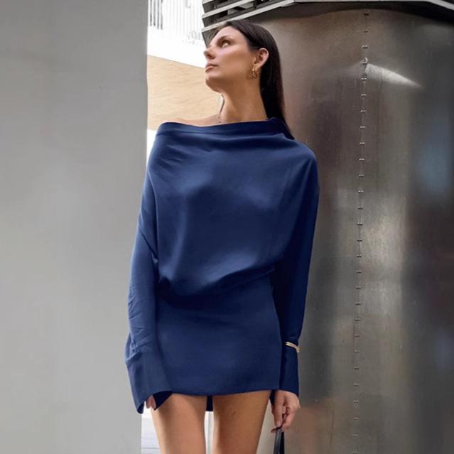Waist-controlled Long Sleeves Dress Short Women's Commuting Wear
