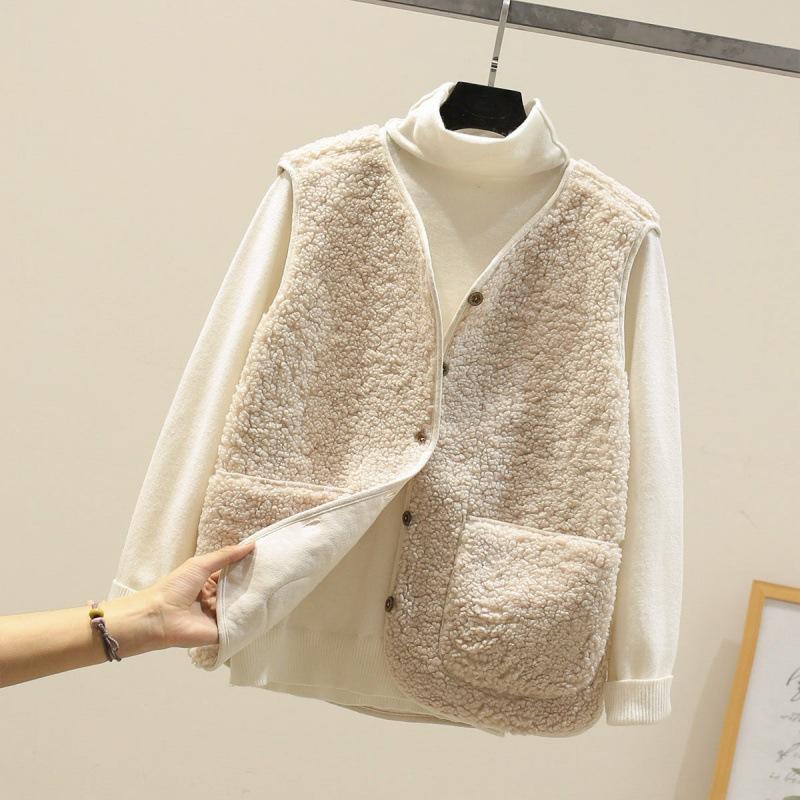 Version Fur Vest Granule Fleece Shoulder Jacket