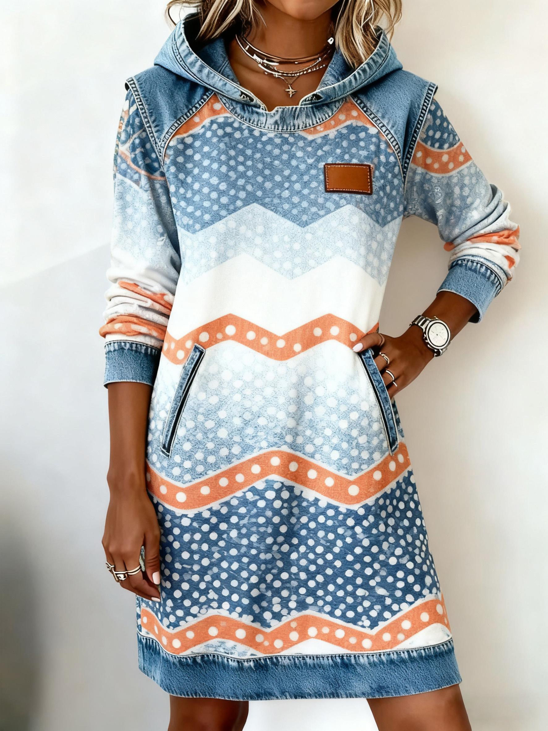 Women's Casual Hooded Loose Short Dress