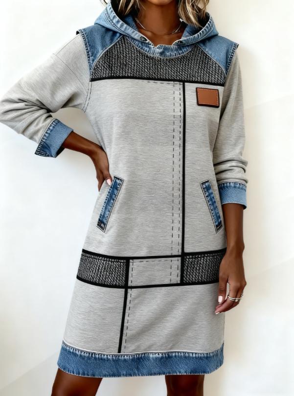Women's Casual Hooded Loose Short Dress