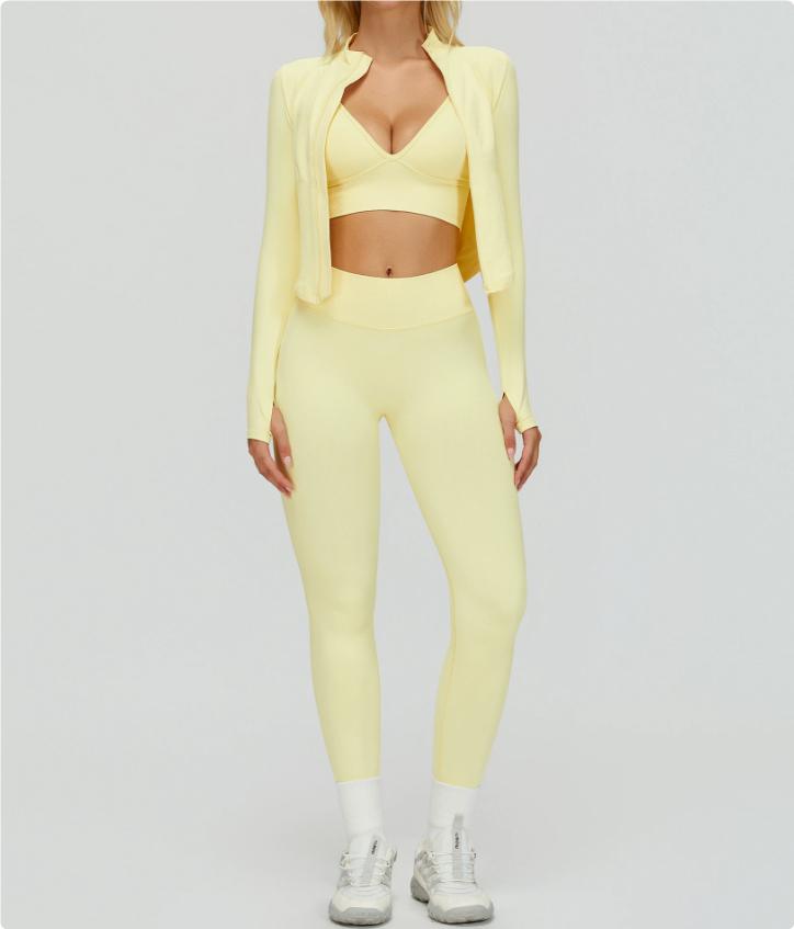 Seamless Tight Yoga Waist Outdoor Sports Suit