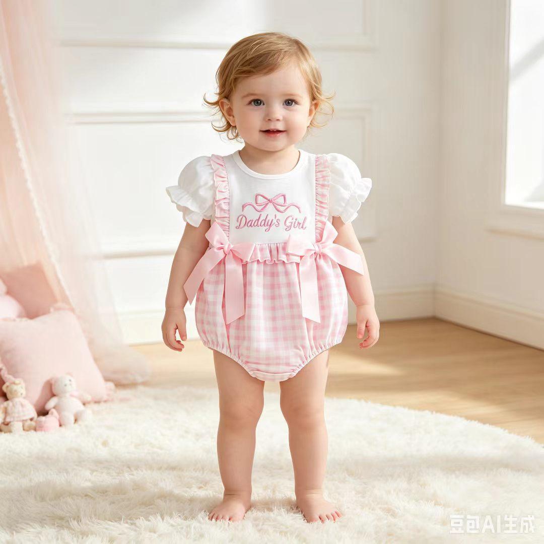 Letter-print Onesie Headband Set Baby Clothes