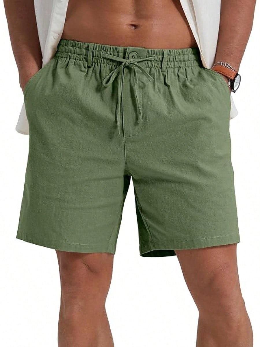 Drawstring Waist Solid-color Casual Athletic Shorts