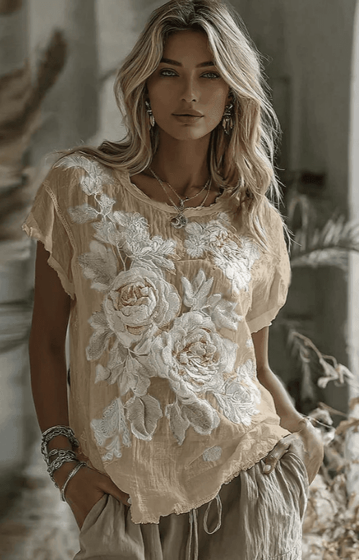 Women's Bohemian Retro Floral T-Shirt