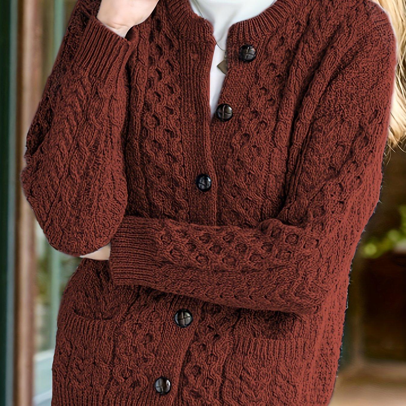 Women's Casual Knit Cardigan Sweater Cozy Long Sleeve