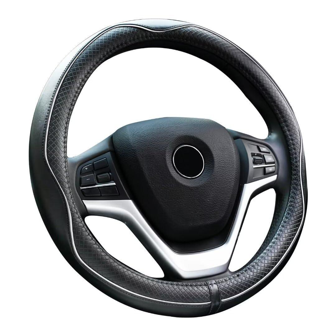 Embossed All-Season Universal Leather Steering Wheel Cover