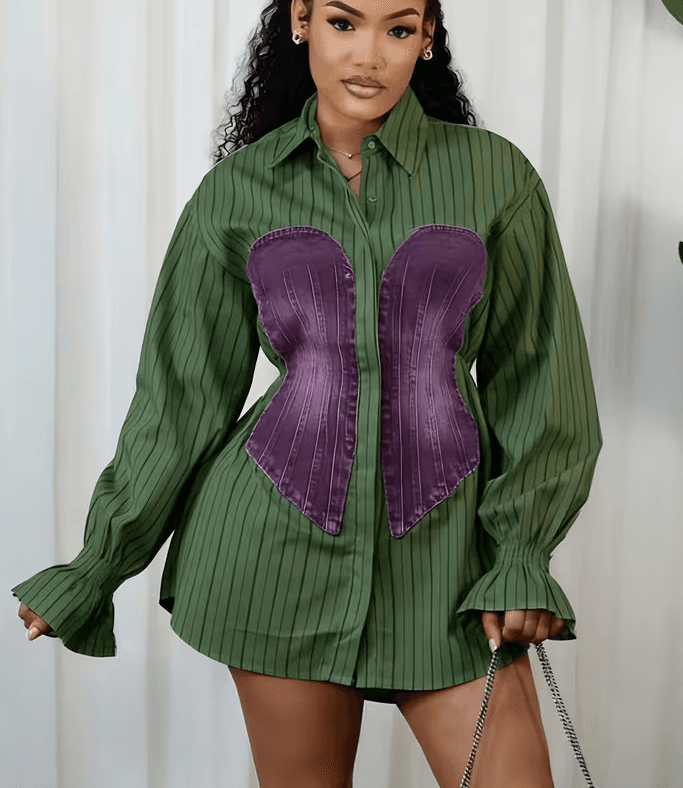 Loose Long-sleeved Shirt Dress