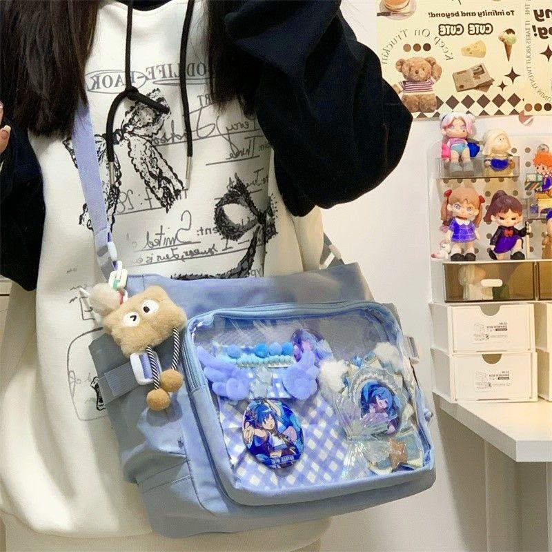 Preppy-style Transparent Large-capacity Single-shoulder Crossbody Bag