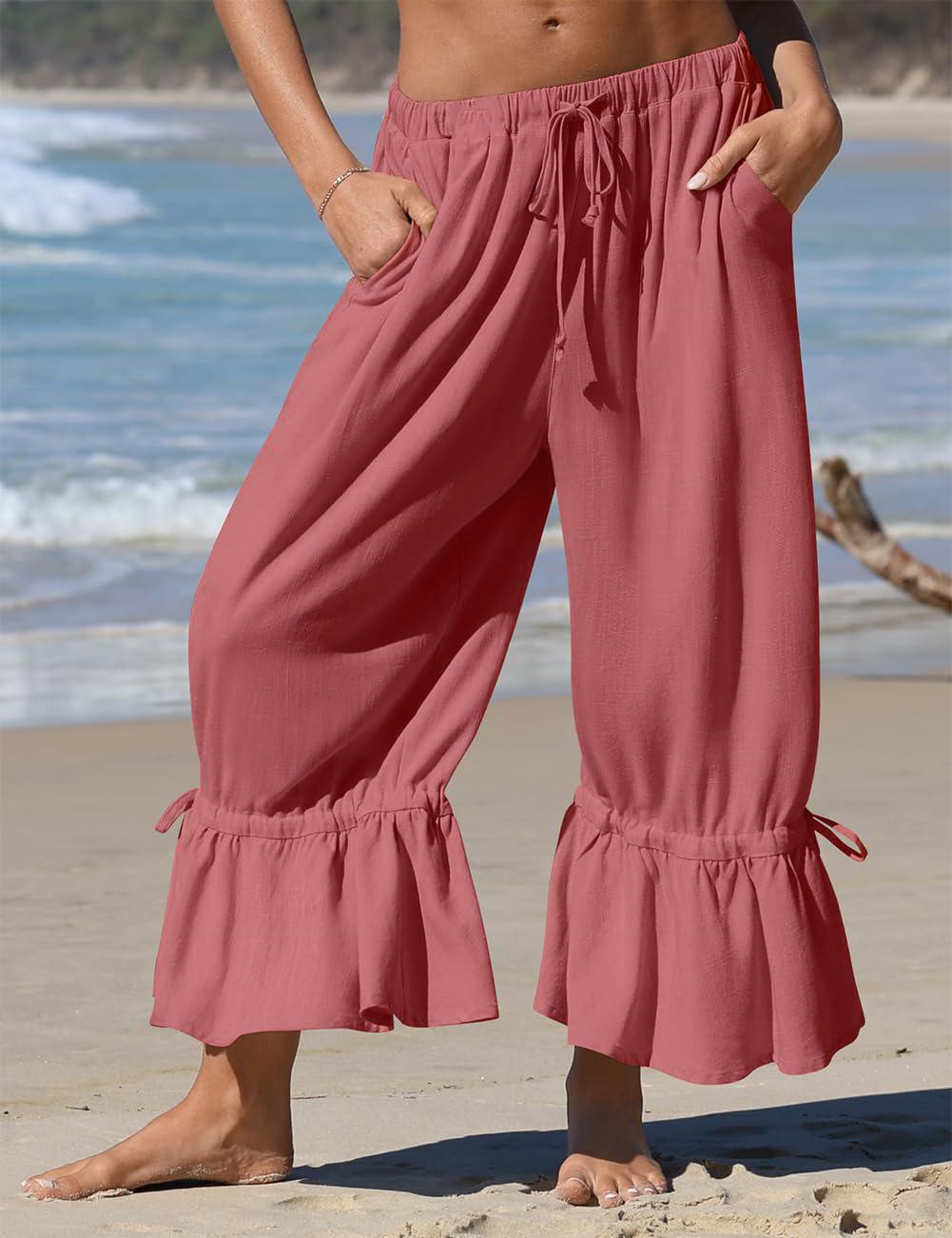 Amazon European And American-style Linen Wide-leg Pants