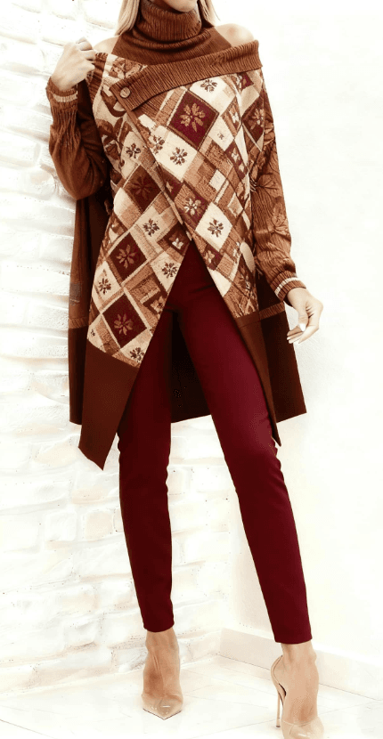 Simple And Stylish Two-piece Suit, Asymmetrical Top, Slim-fit Trousers