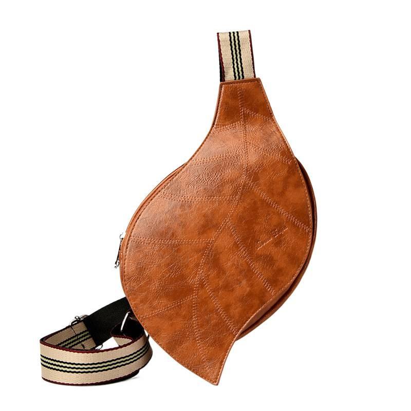 Retro-style Leaf-shaped Womens Waist Bag With An Adjustable Wide Strap Versatile For Any Outfit