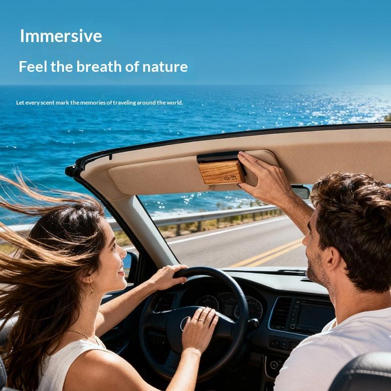 Sunshade Car Aromatherapy Clip Light Luxury High-end Wooden Fragrance Decoration