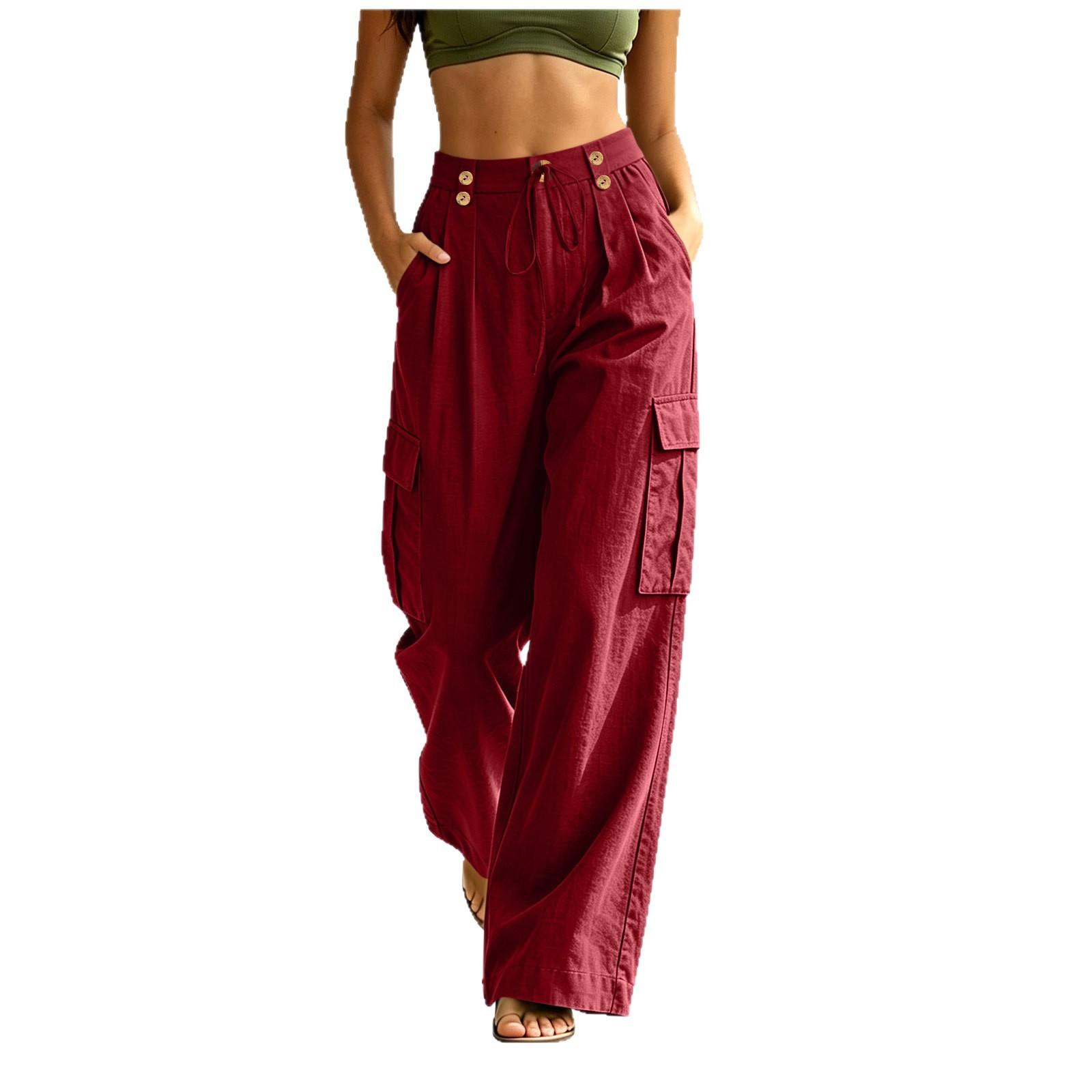 Multi-pocket Casual Cargo Pants With An Elastic Waistband