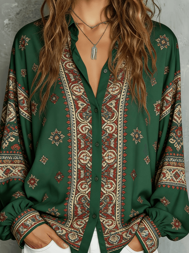 Ethnic Style Loose Long-sleeved Shirt
