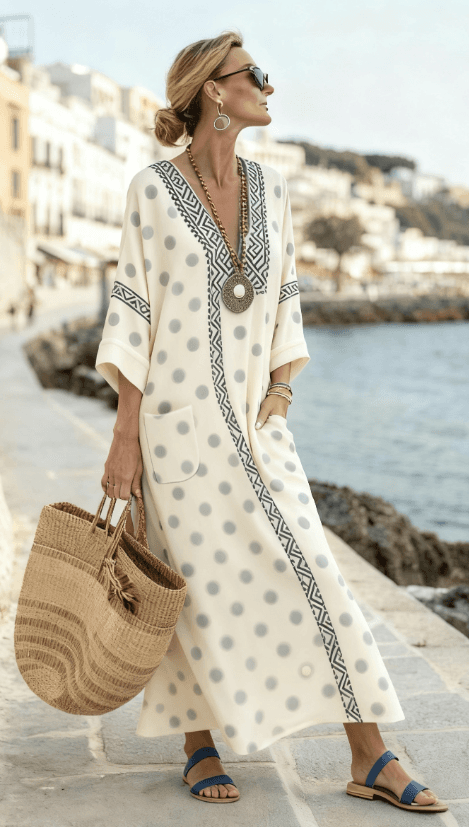Women's Large Loose Striped Print Dress