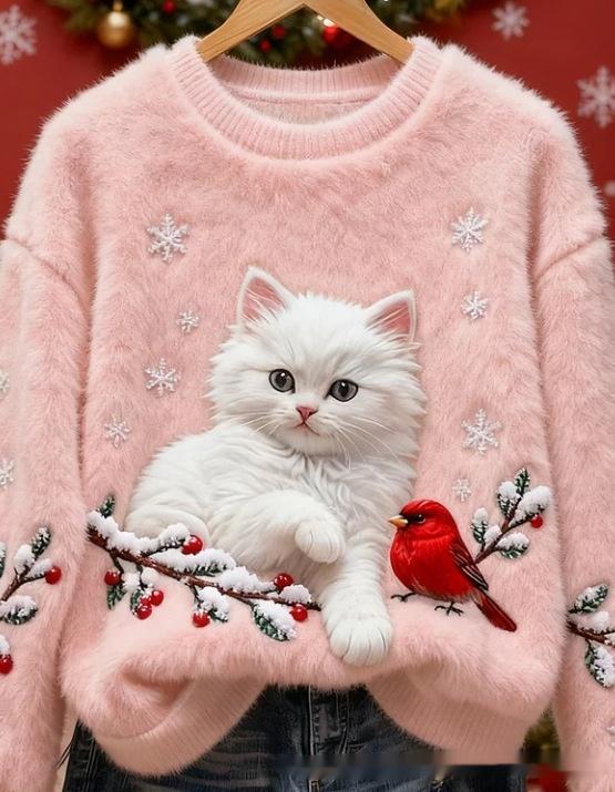 3D Digital Printed Flannel Sweatshirt Women