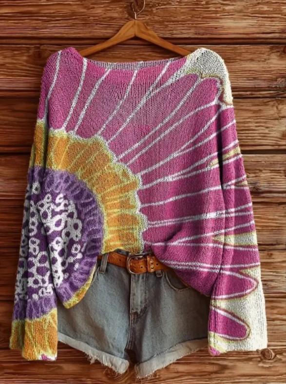 Women's Printed Knitted Sweater