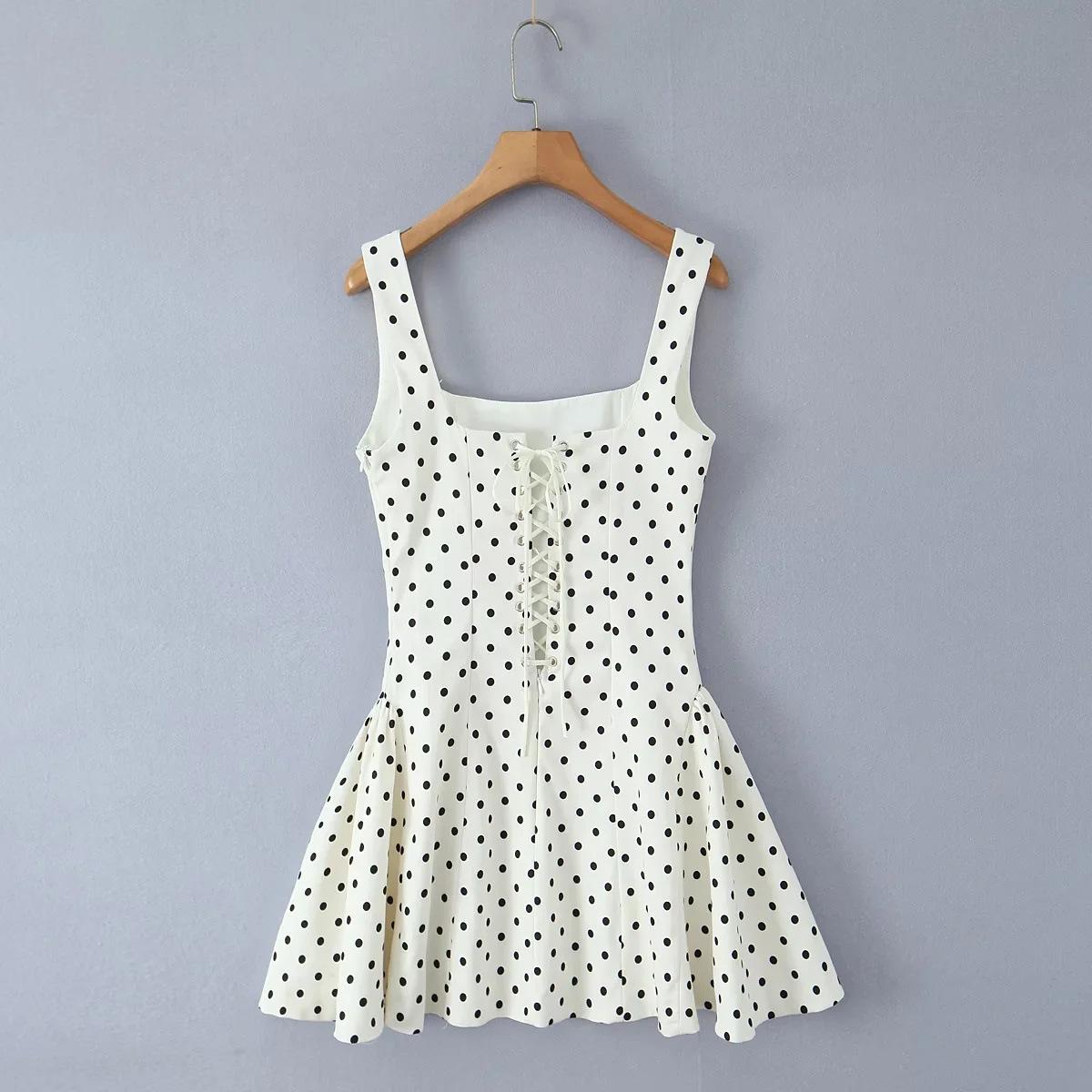 Women's Fashion Polka Dot Mini Sling Dress